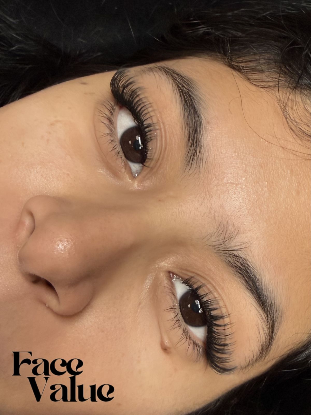 Lash set seen from above, both eyes